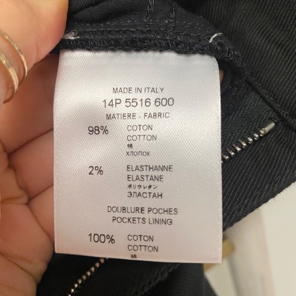 Givenchy Paris Black Skinny Stretch Denim Integral Zipper Jeans Italy Made Sz 40 - Picture 9 of 9